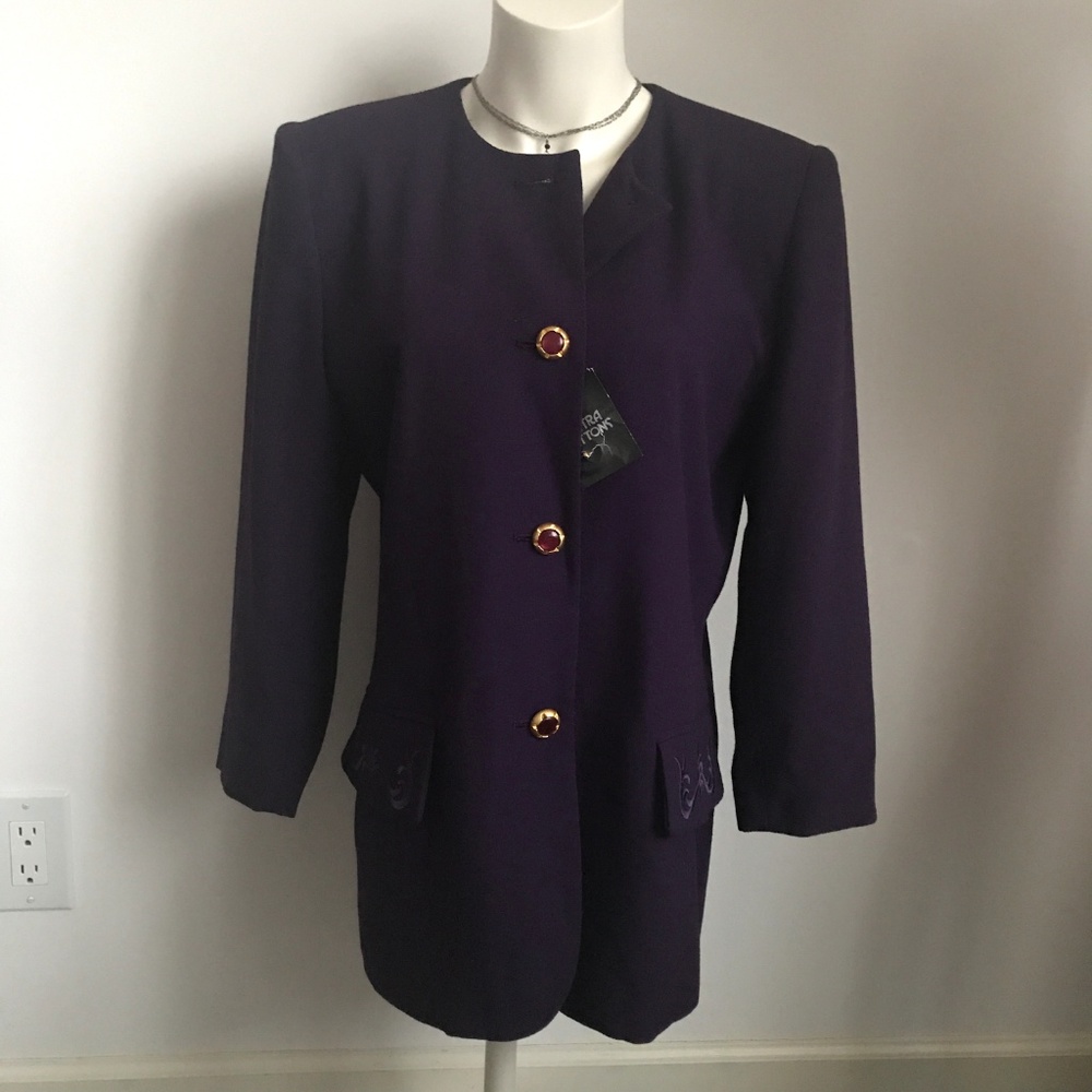KASPER 2-PC Skirt Suit Set! $380 NWT Embroidered jacket 12p work dress events